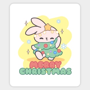 Christmas Cheers with Loppi Tokki: A Bunny Tree Wishing You Merry Moments and Joyful Jingles! Sticker